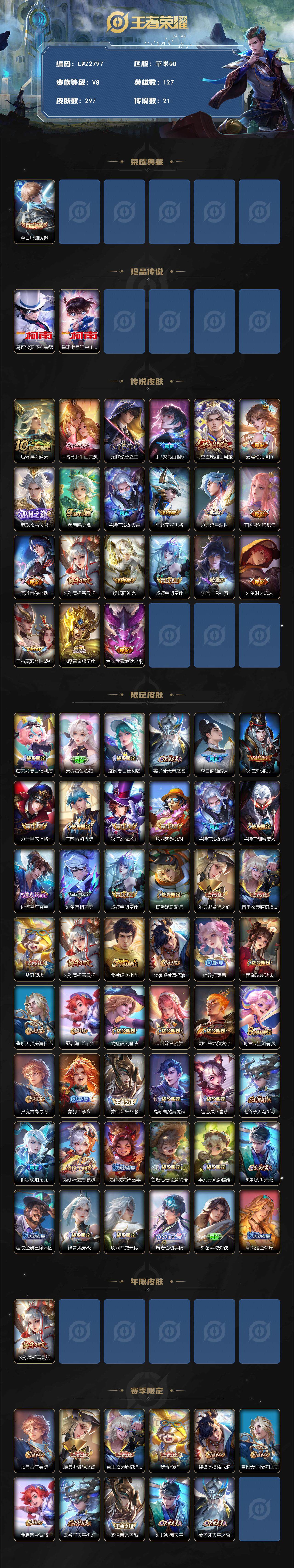 WZLX3450600王者荣耀账号详情图2