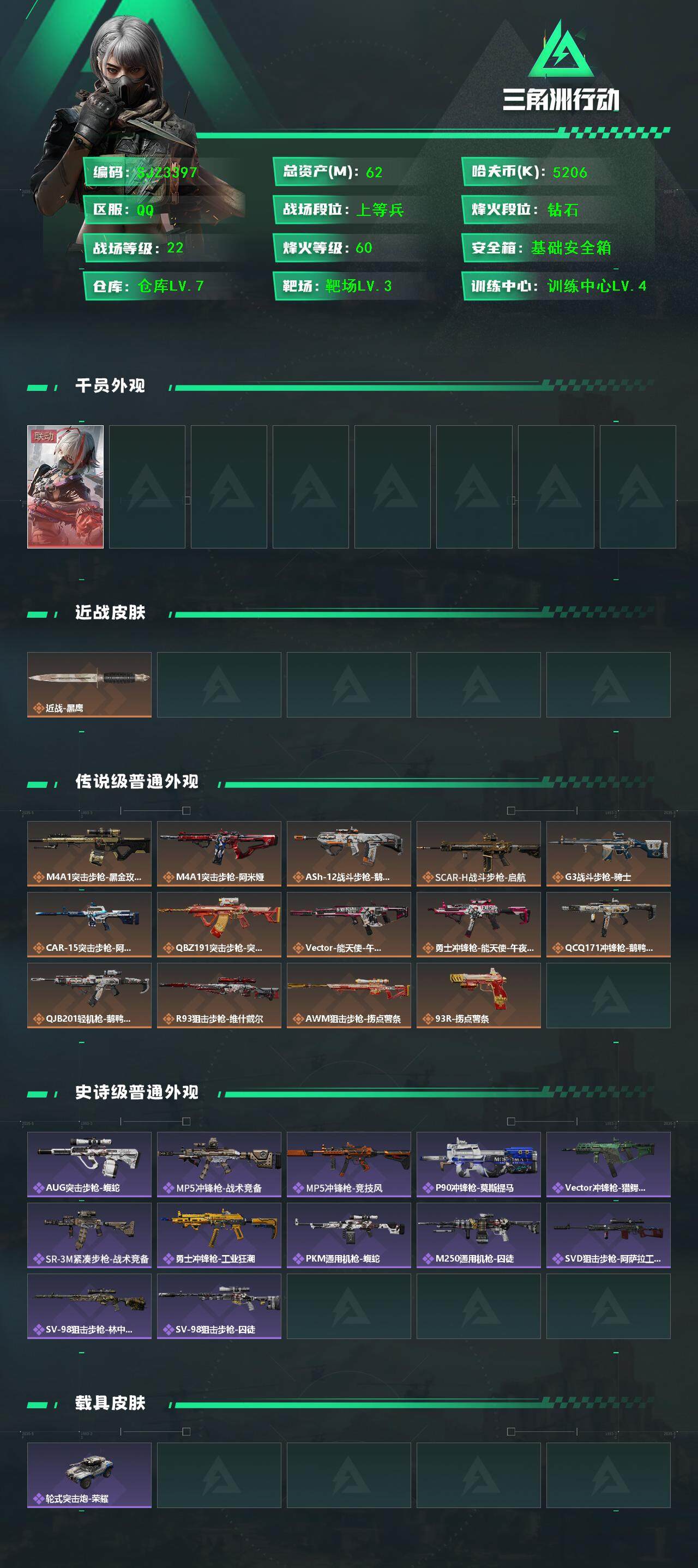 SJZQM392553三角洲行动账号详情图3