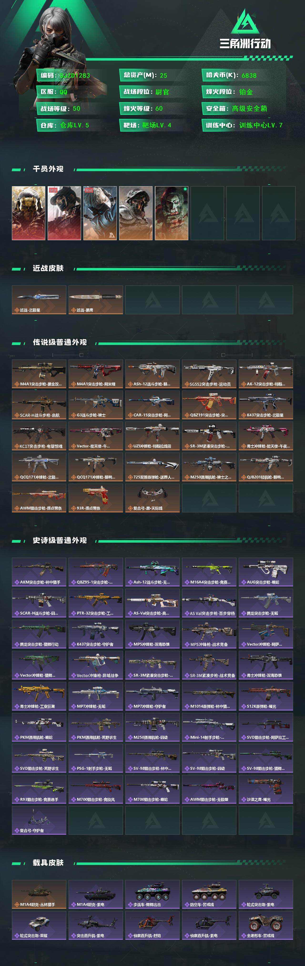 SJZQM393658三角洲行动账号详情图4