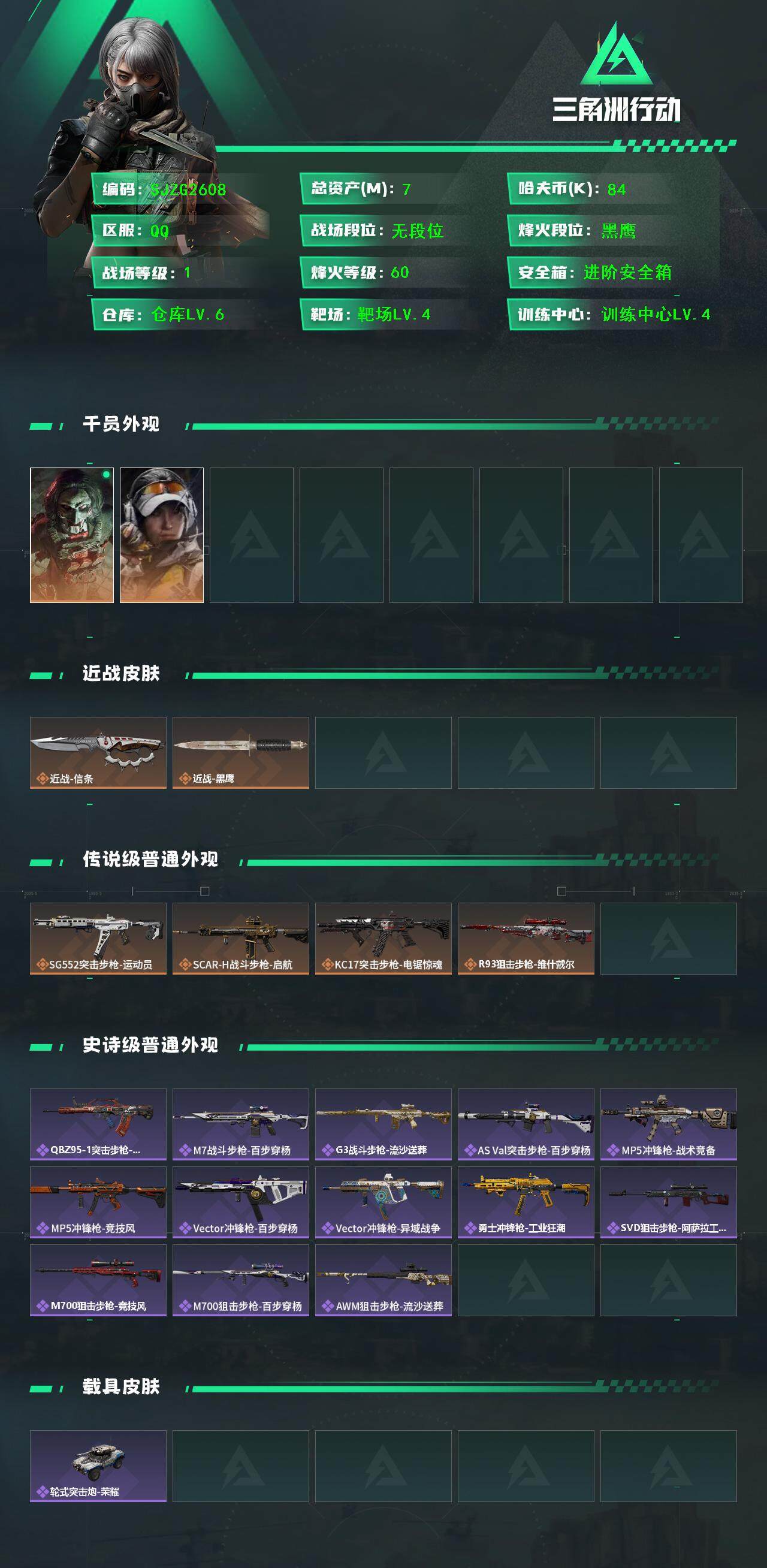 SJZQM393585三角洲行动账号详情图4