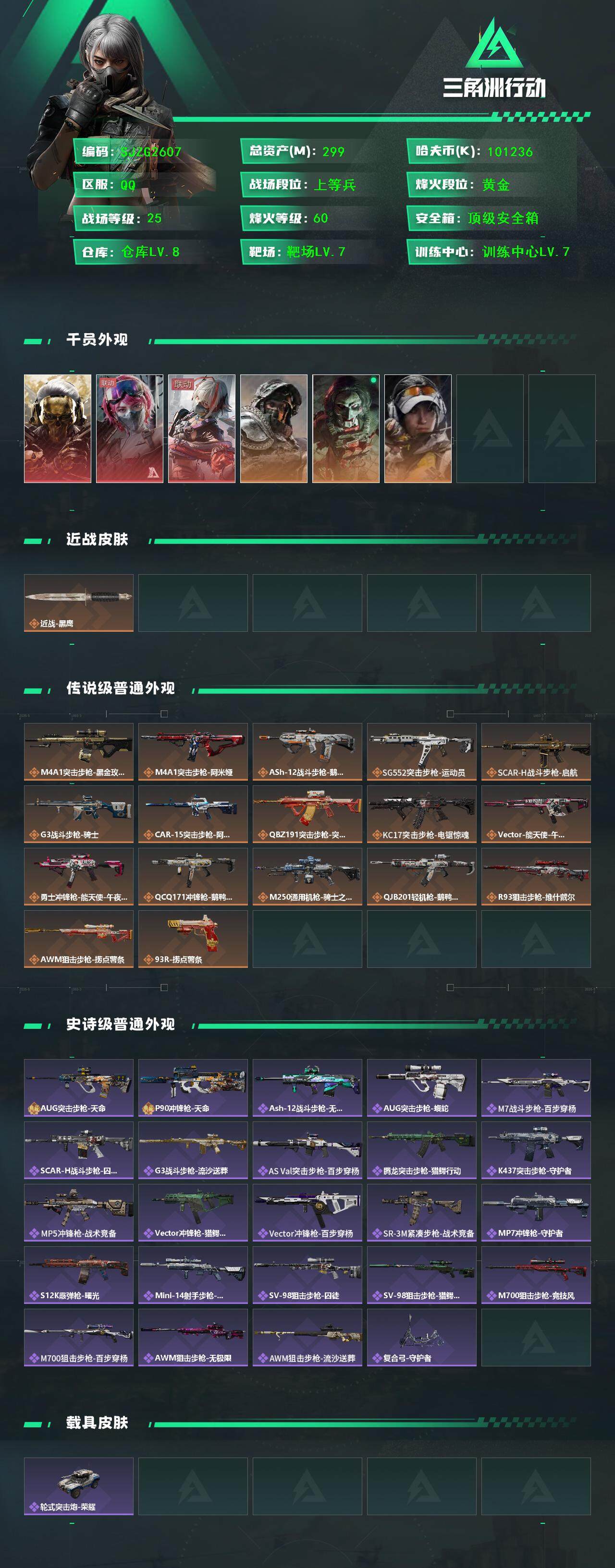 SJZQM393628三角洲行动账号详情图3