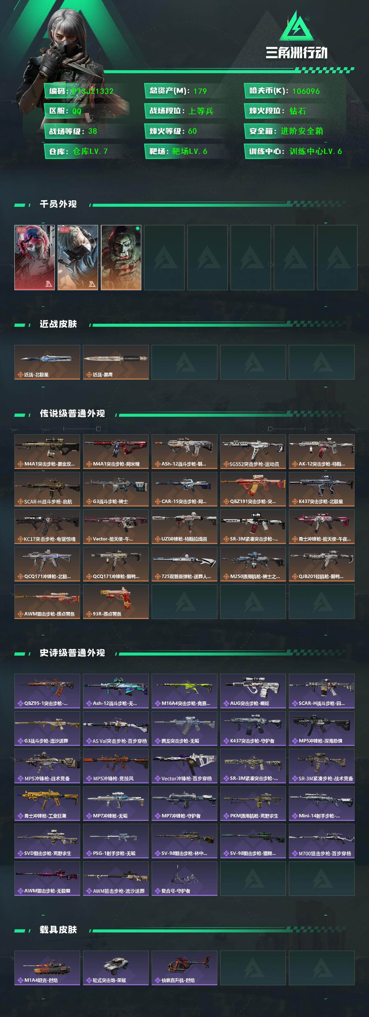 SJZCMW3101473三角洲行动账号详情图2