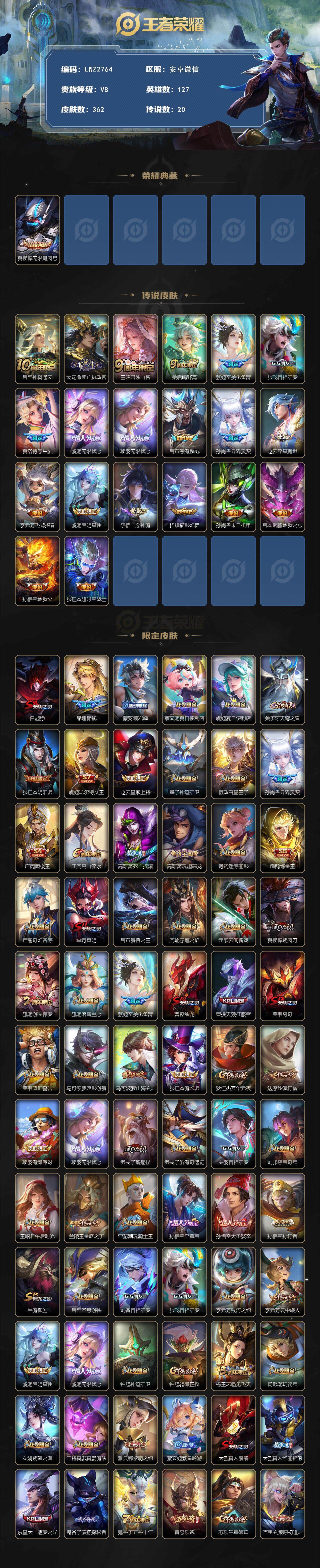 WZLX3450746王者荣耀账号详情图2