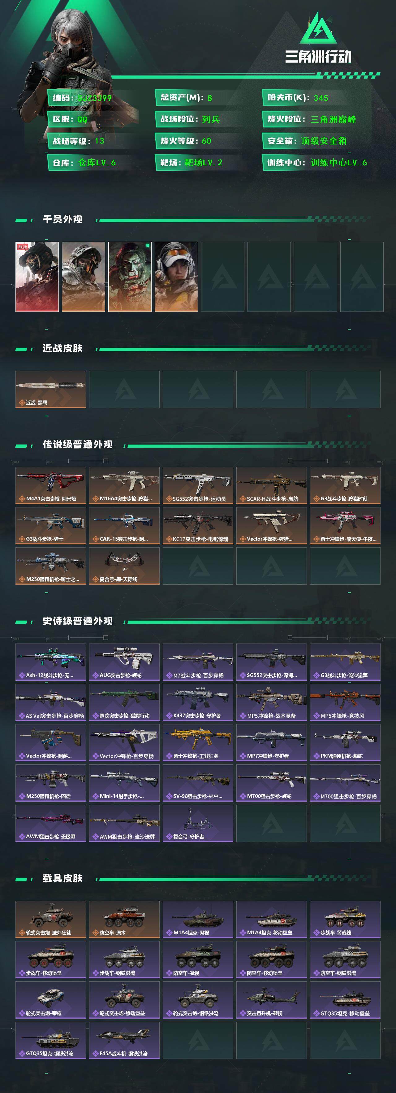 SJZQM392558三角洲行动账号详情图3