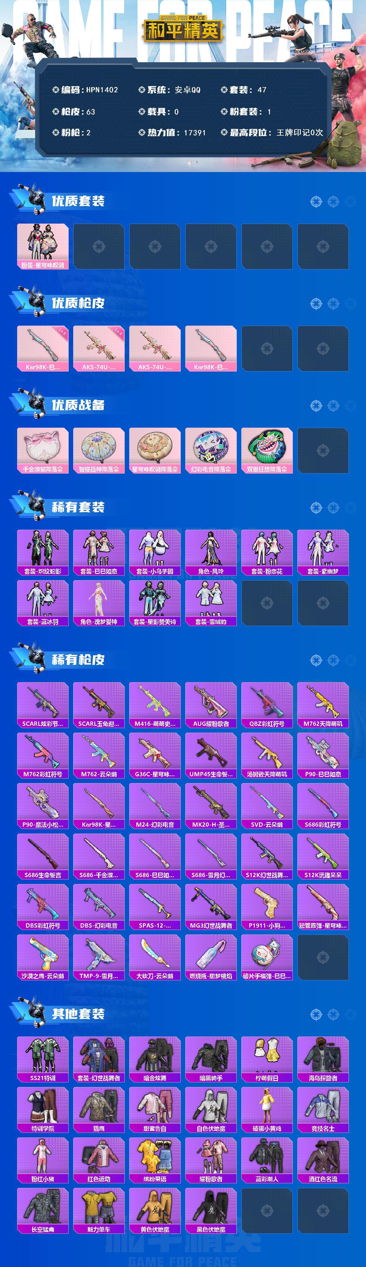 HPEY3439679和平精英账号详情图3 HPEY3439679和平精英账号详情图3