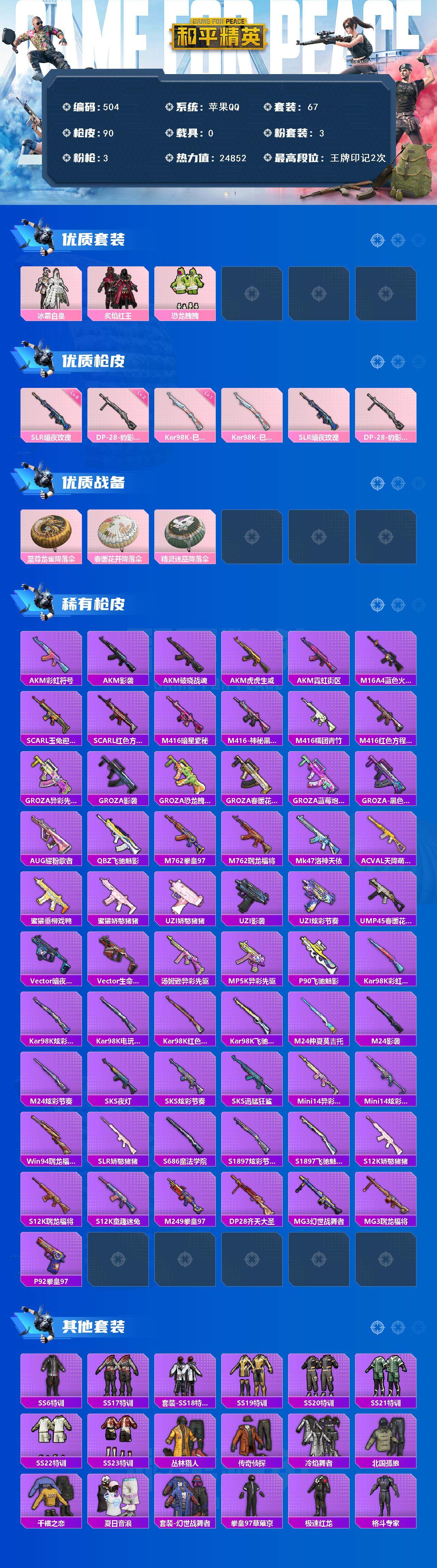 HPKG425772和平精英账号详情图3