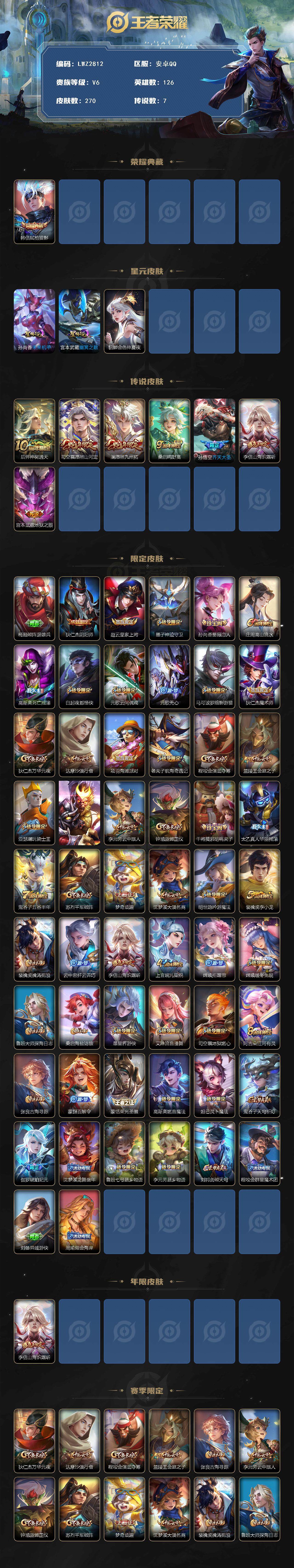 WZLX3450491王者荣耀账号详情图2