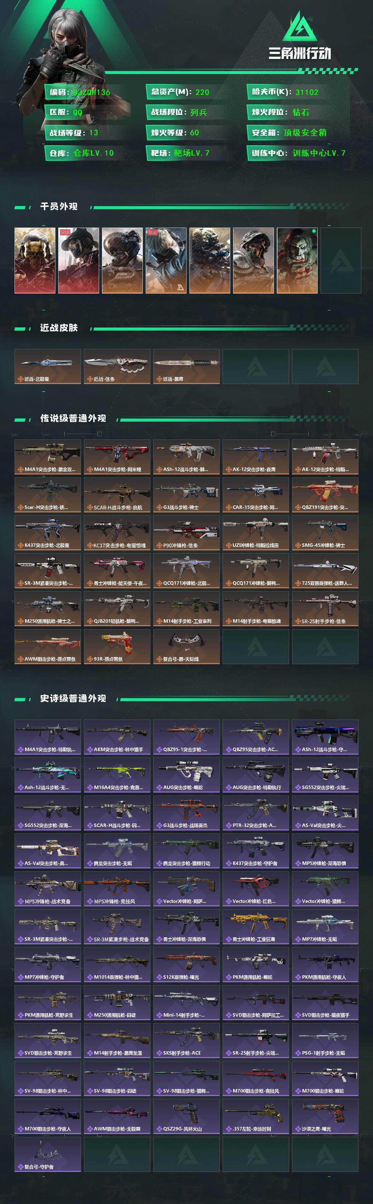 SJZQM393784三角洲行动账号详情图3