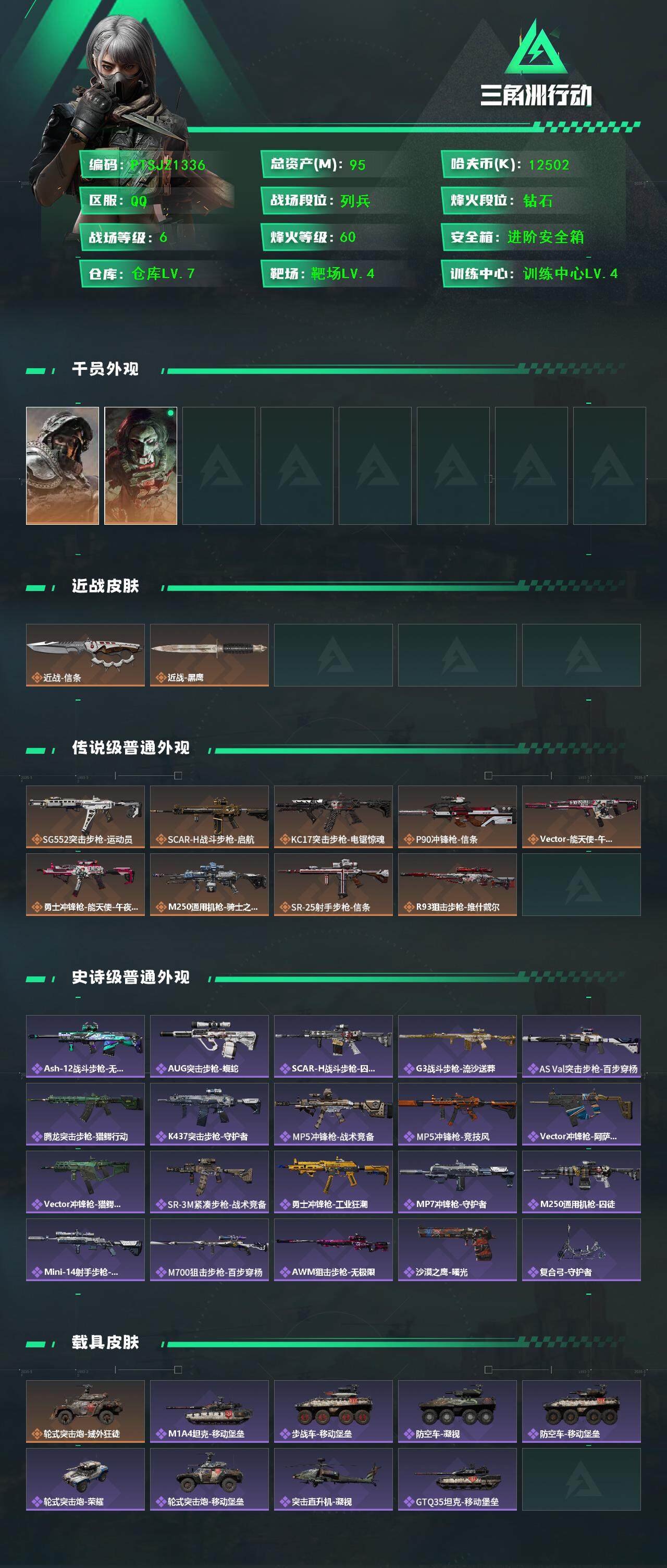 SJZCMW3101475三角洲行动账号详情图2