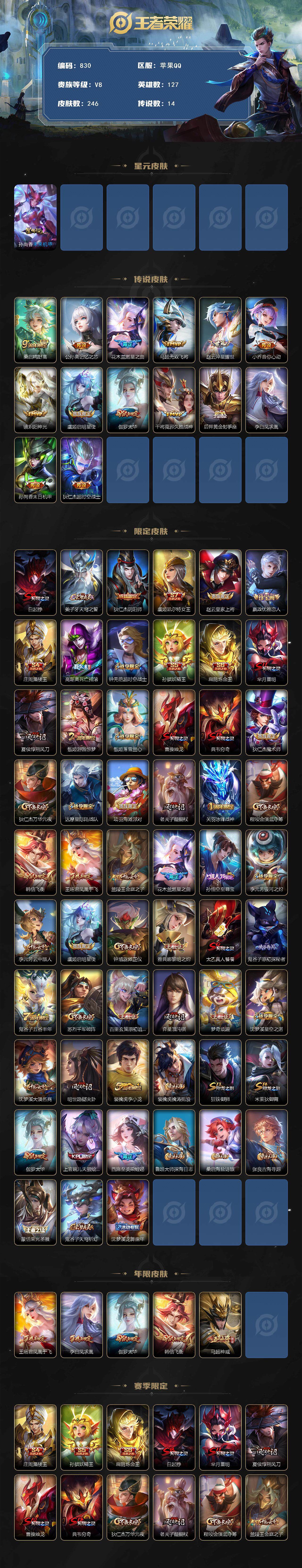 WZLFY3450138王者荣耀账号详情图2