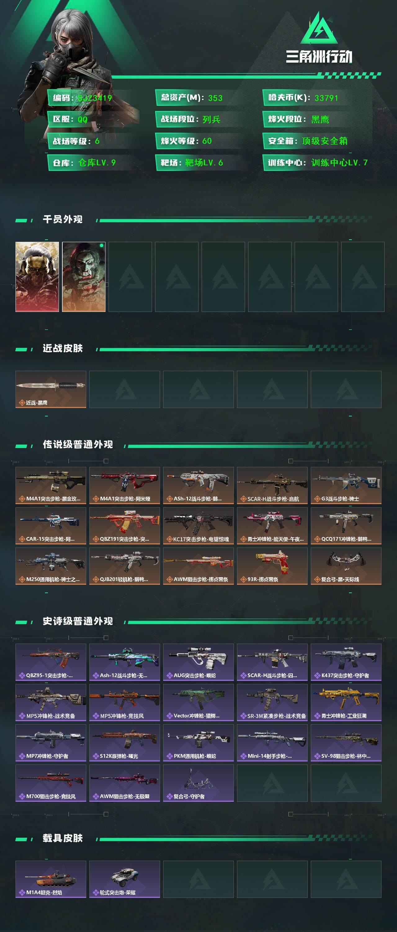 SJZQM395092三角洲行动账号详情图3