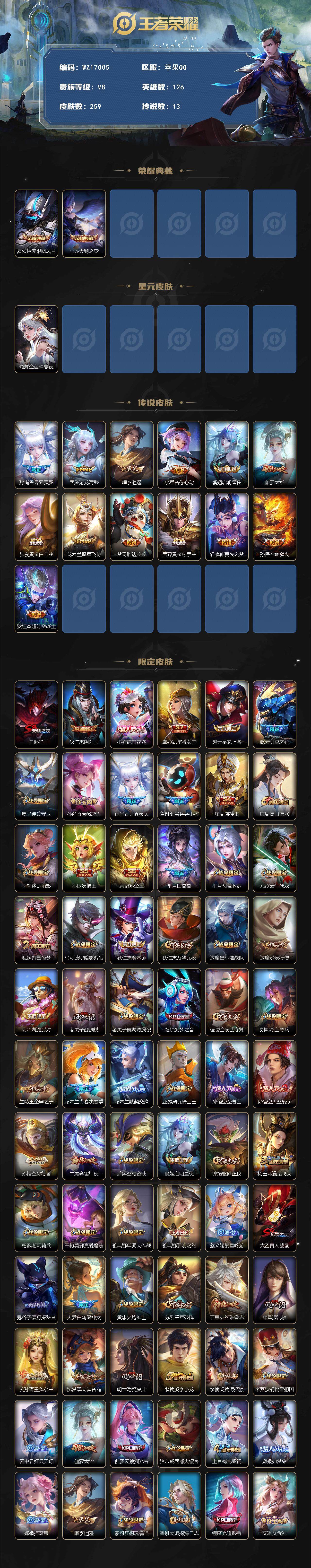 WZ03410333王者荣耀账号详情图3