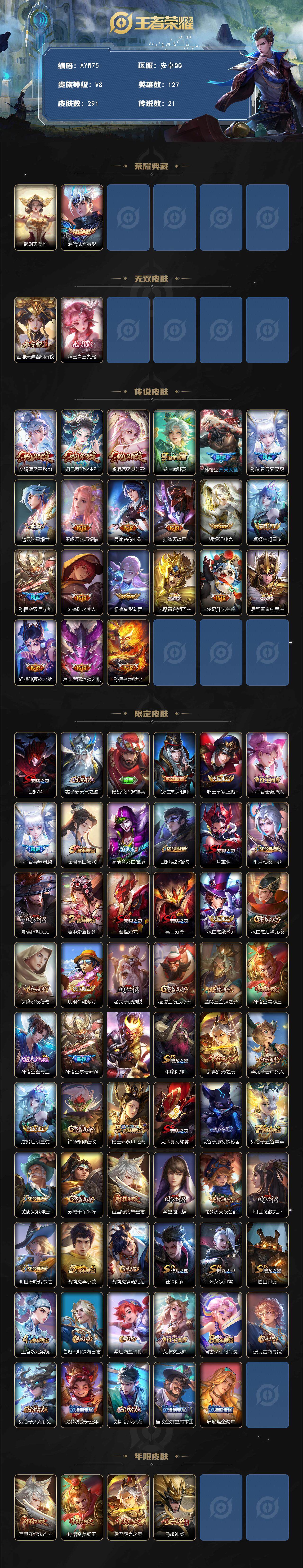 WZLX3454271王者荣耀账号详情图2