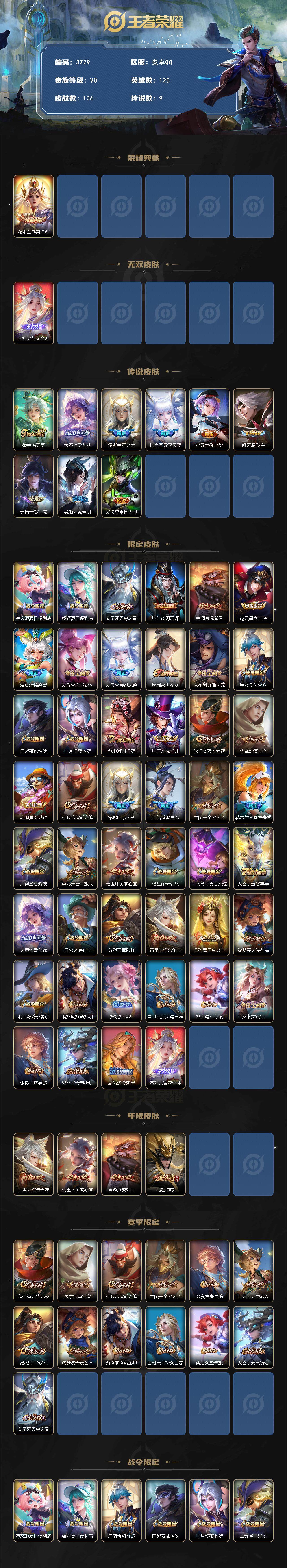 WZQM3464300王者荣耀账号详情图4