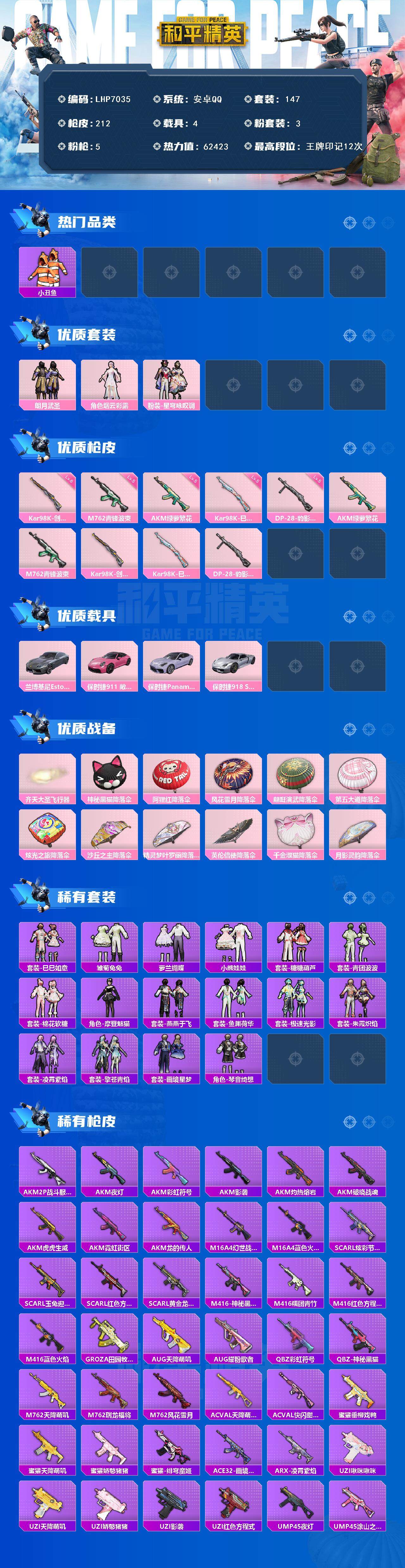 HPLE3442483和平精英账号详情图2