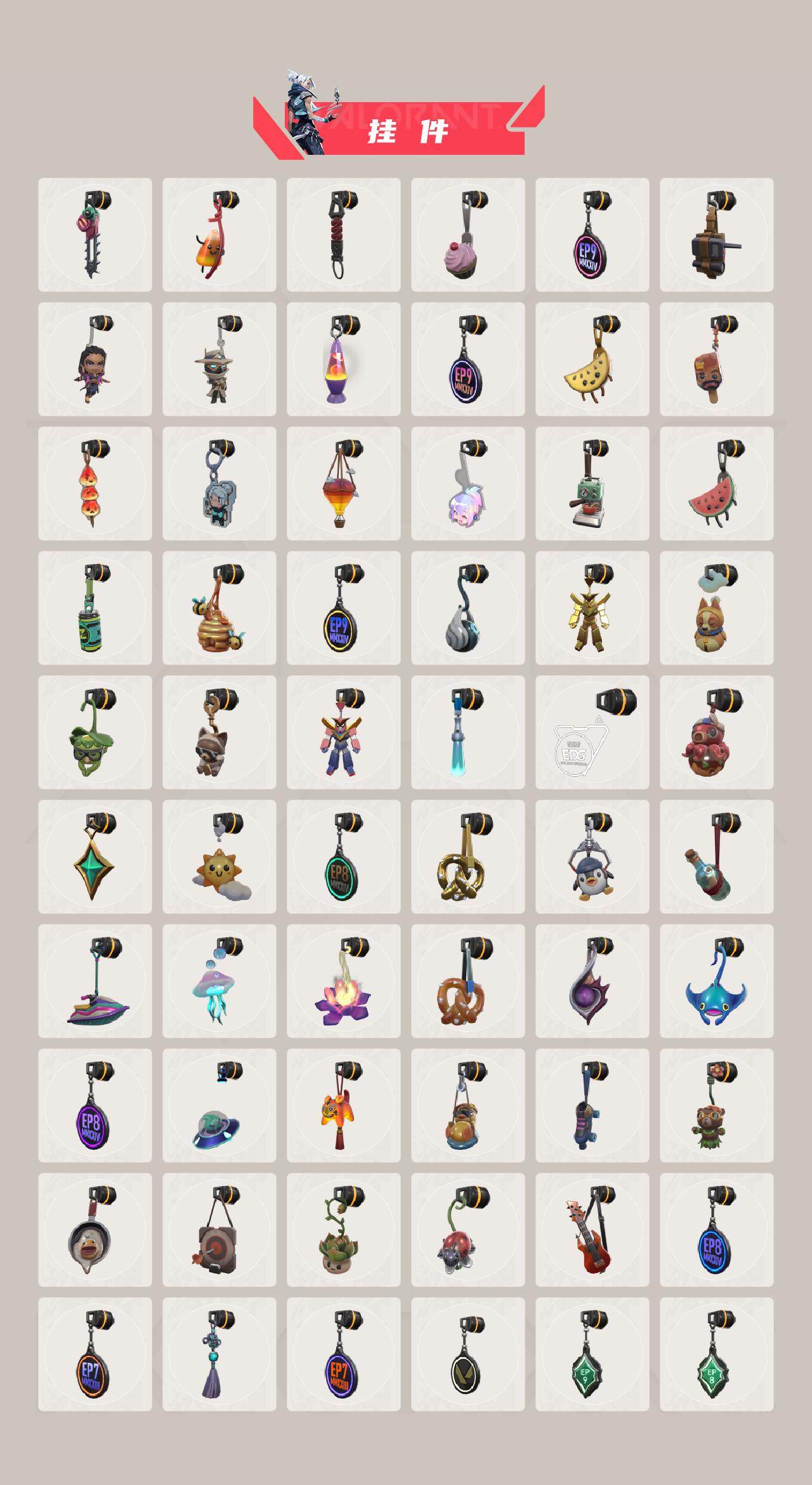 【套装】：2025全球冠军赛套装，2022全球冠军赛套装，2021全球冠军赛套装，VCT 2025 赛季套装，西部未来套装，掠影套装，堕天遗武套装
【英雄】：幻棱，炼狱，维斯，暮蝶，钛狐，壹决，铁臂