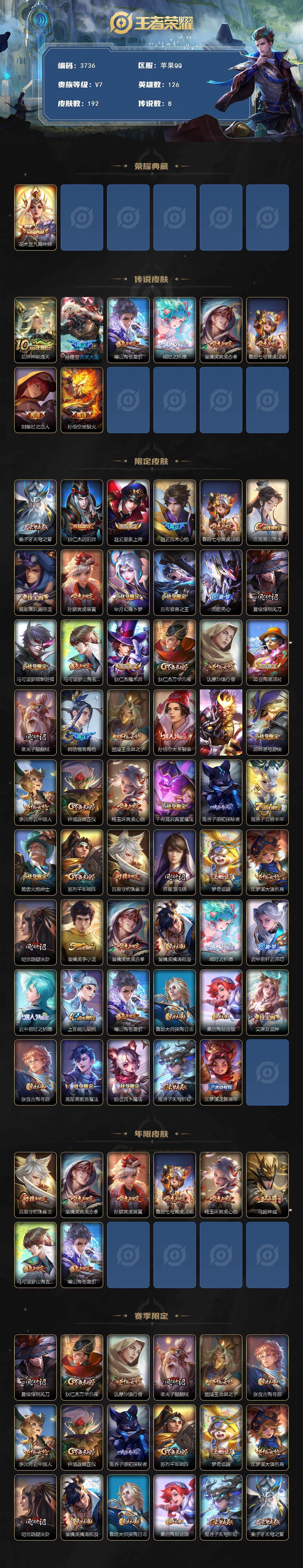 WZQM3466808王者荣耀账号详情图4