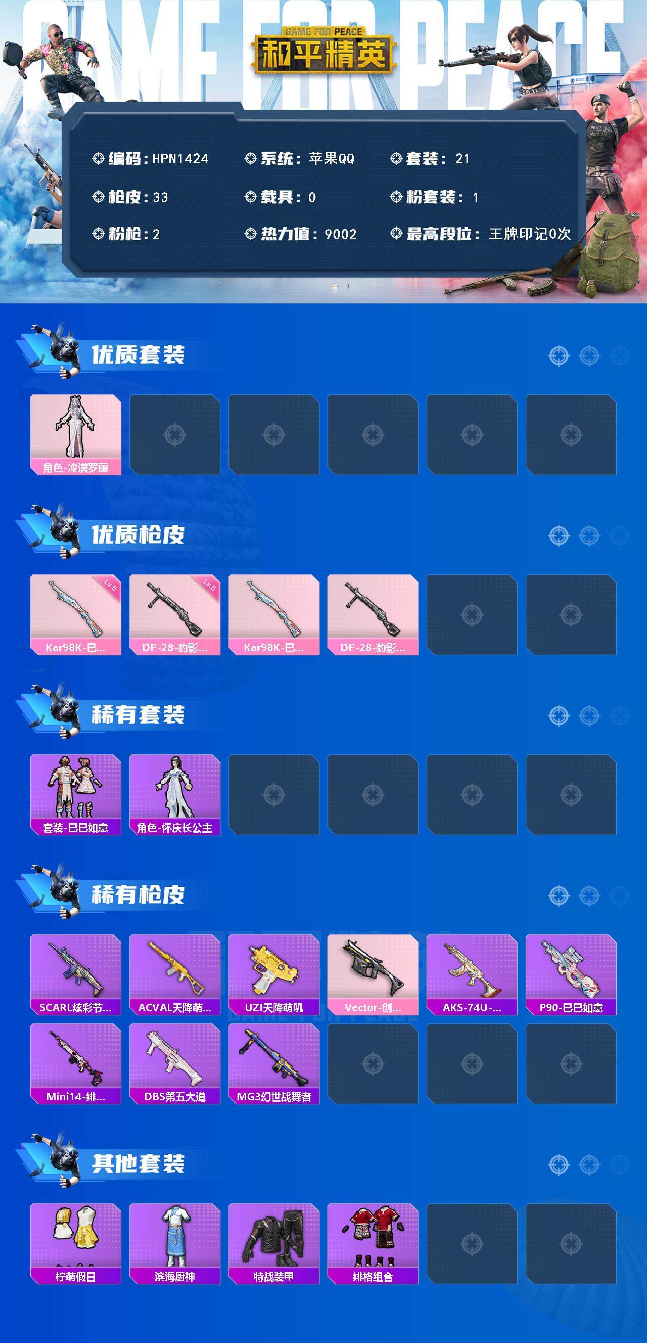 HPEY3443512和平精英账号详情图2