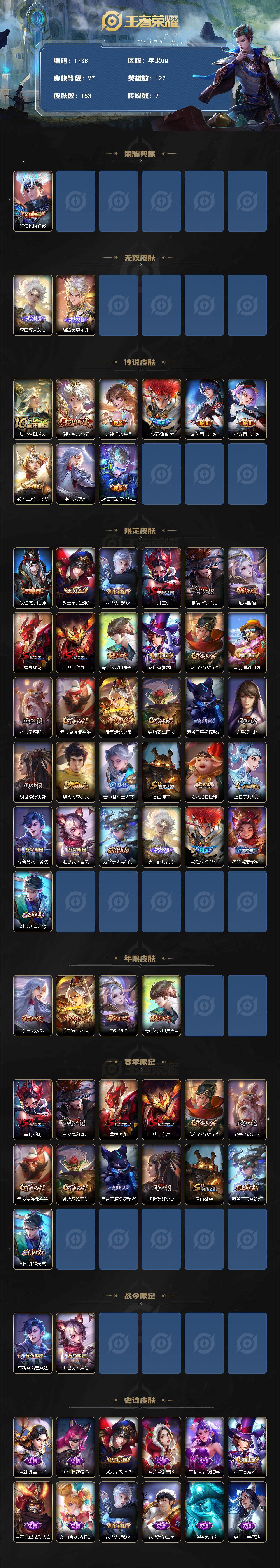 WZCMW3457195王者荣耀账号详情图2