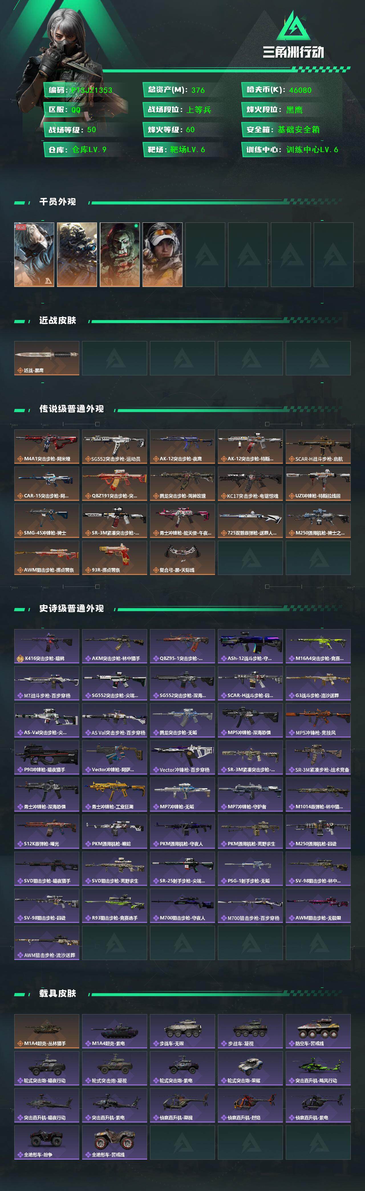 SJZCMW3101477三角洲行动账号详情图2