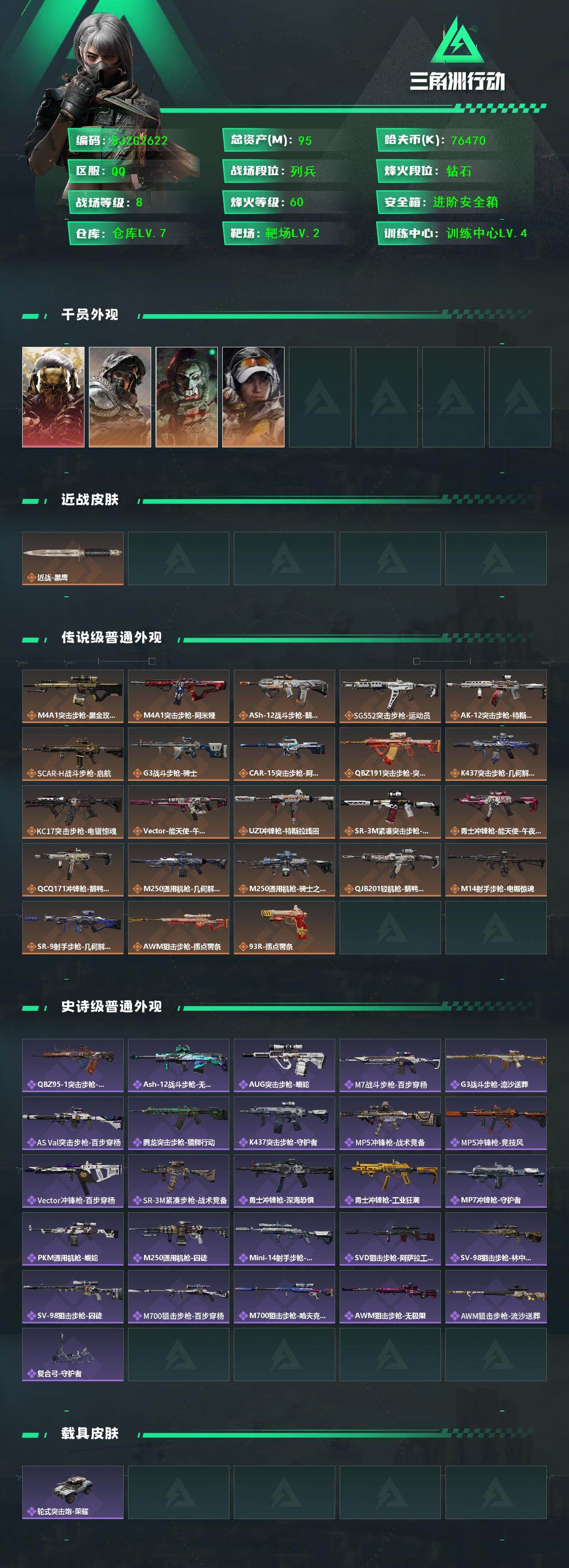 SJZQM394152三角洲行动账号详情图4