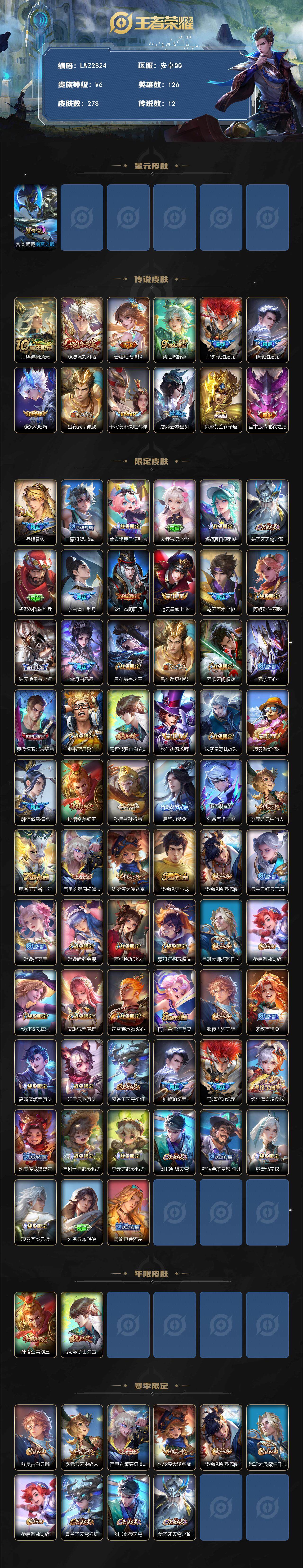 WZLE3454330王者荣耀账号详情图2