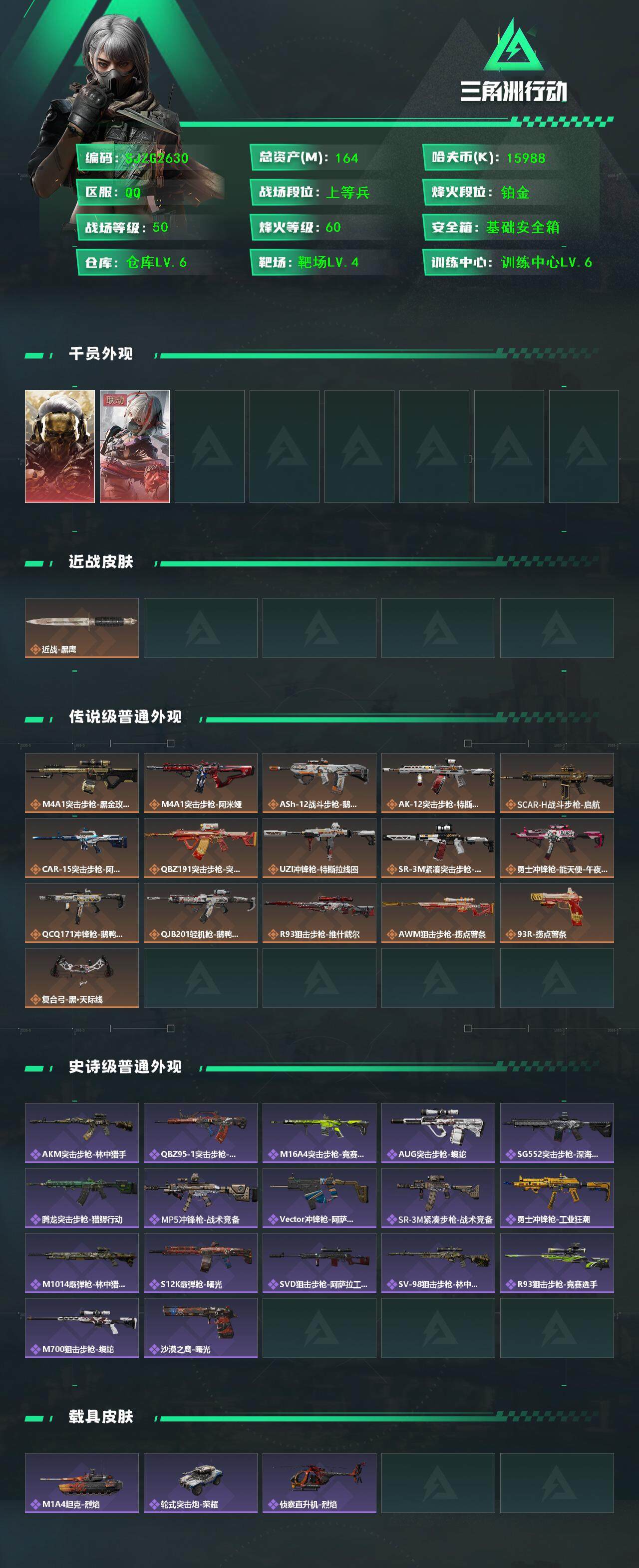 SJZQM394976三角洲行动账号详情图3