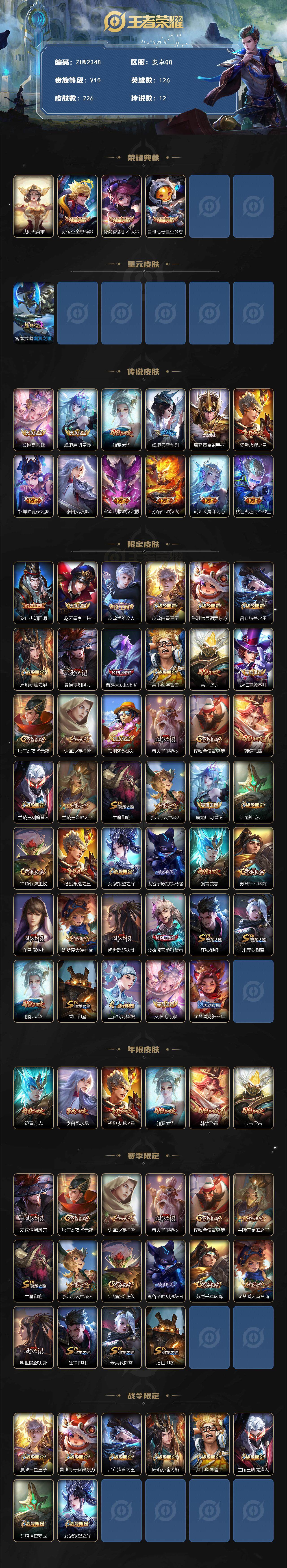 WZLE3465819王者荣耀账号详情图3