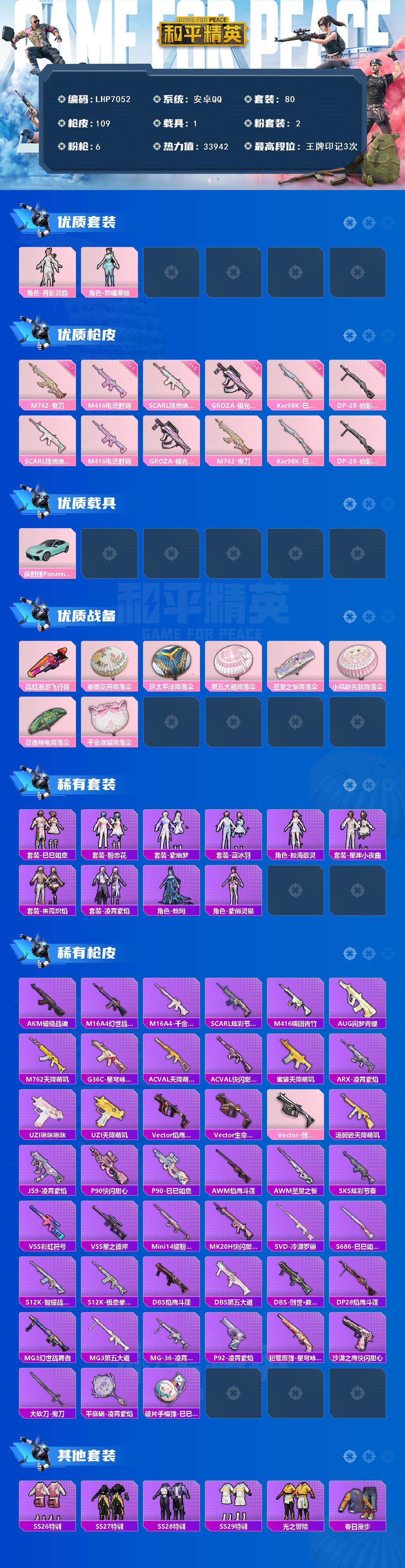 HPLX3444039和平精英账号详情图2