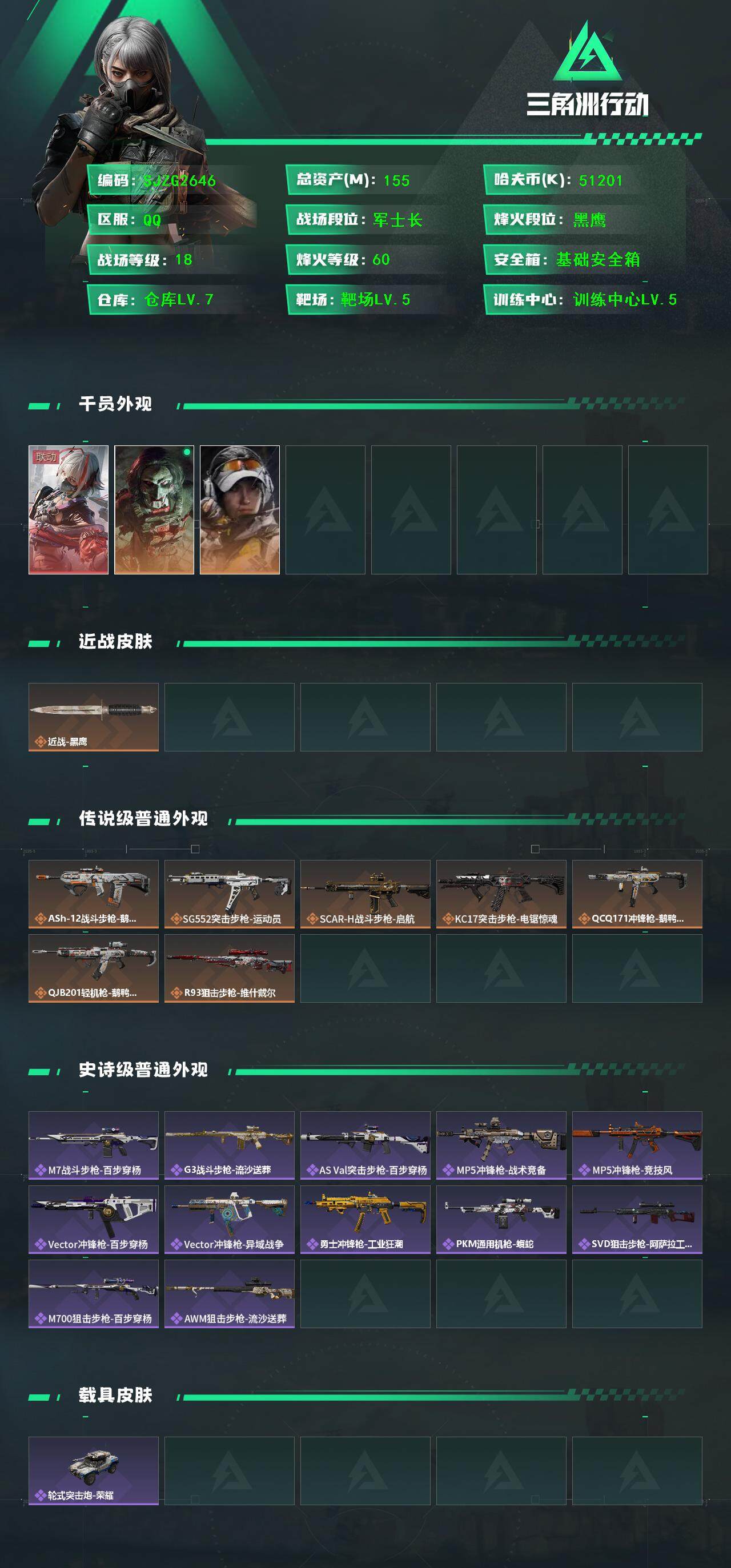 SJZQM396318三角洲行动账号详情图3