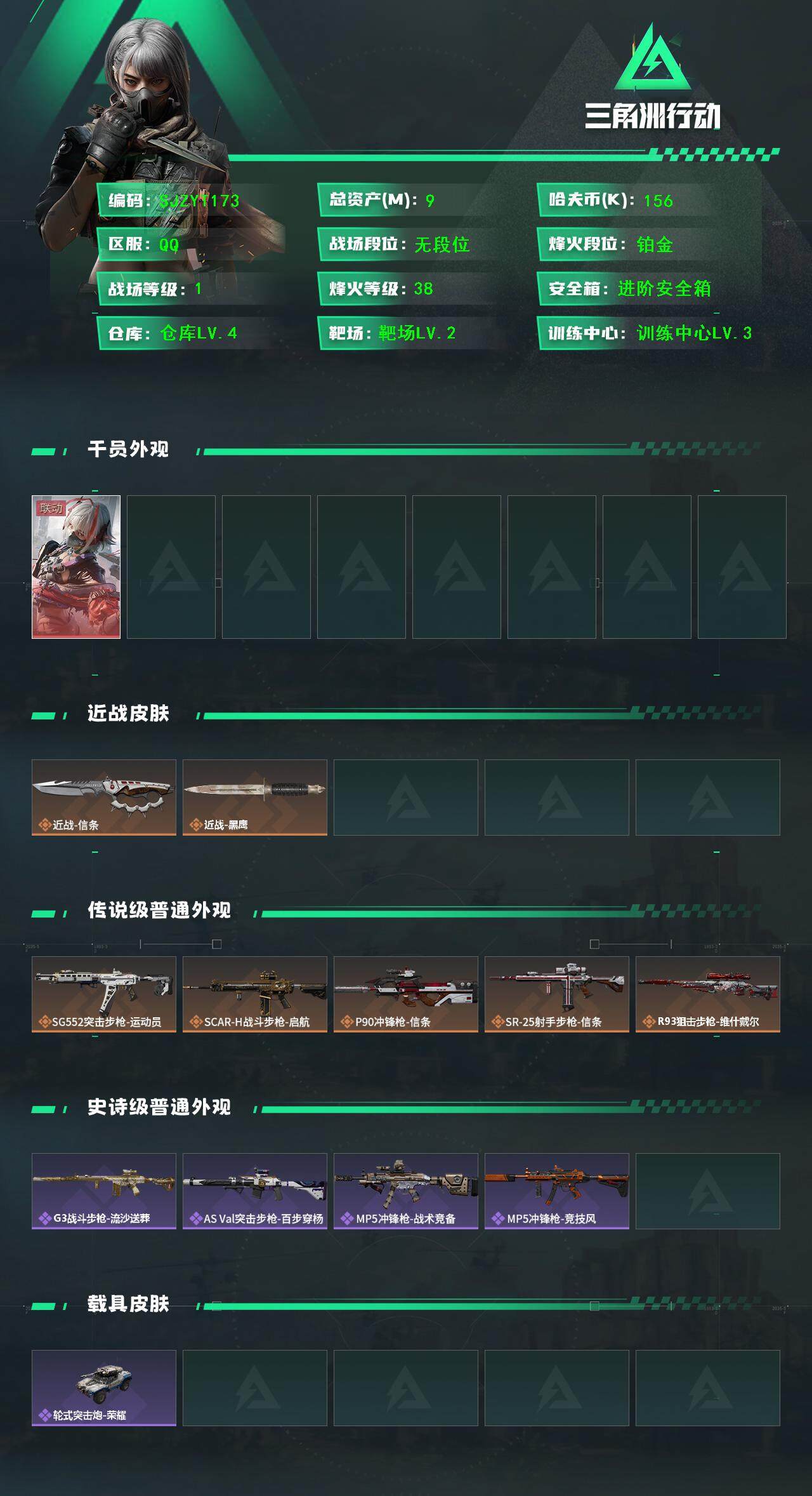 SJZQM396860三角洲行动账号详情图4