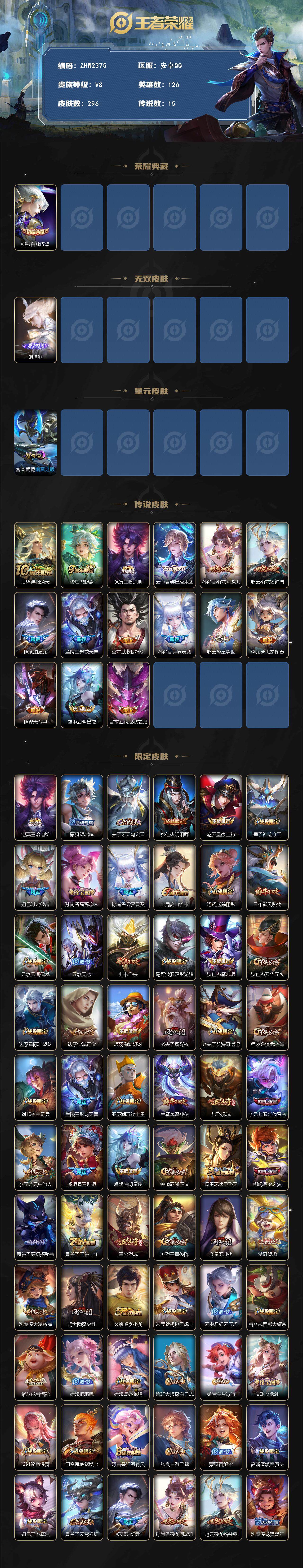 WZLE3460950王者荣耀账号详情图2