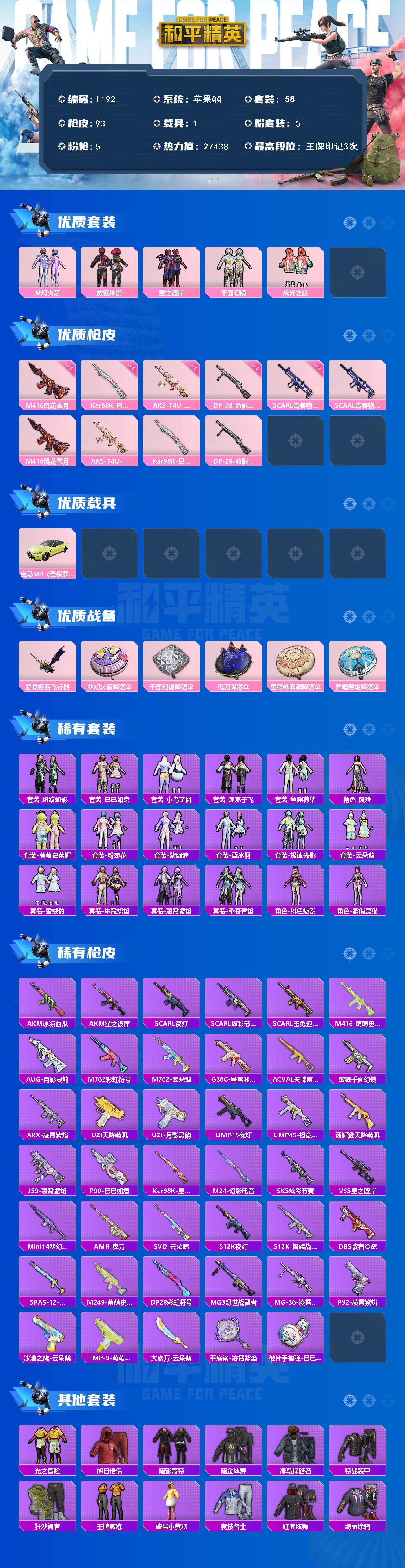 HPCMW3444635和平精英账号详情图3