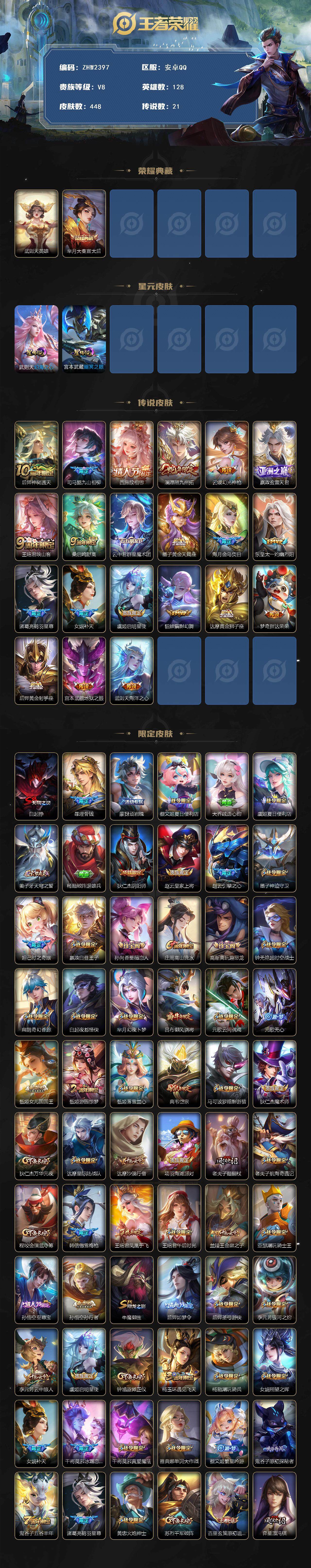 WZLE3460918王者荣耀账号详情图3