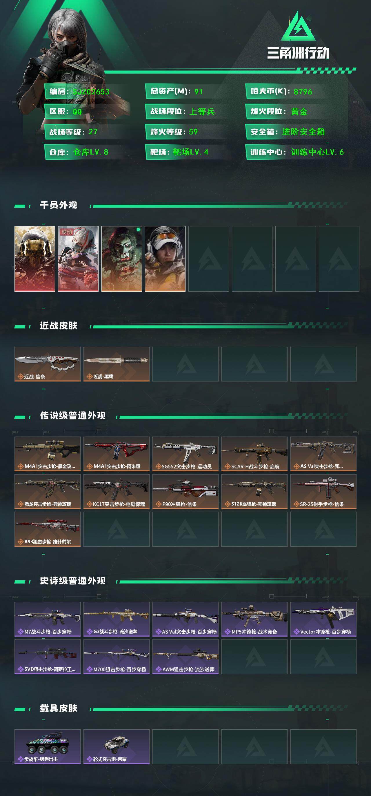 SJZEY396899三角洲行动账号详情图3