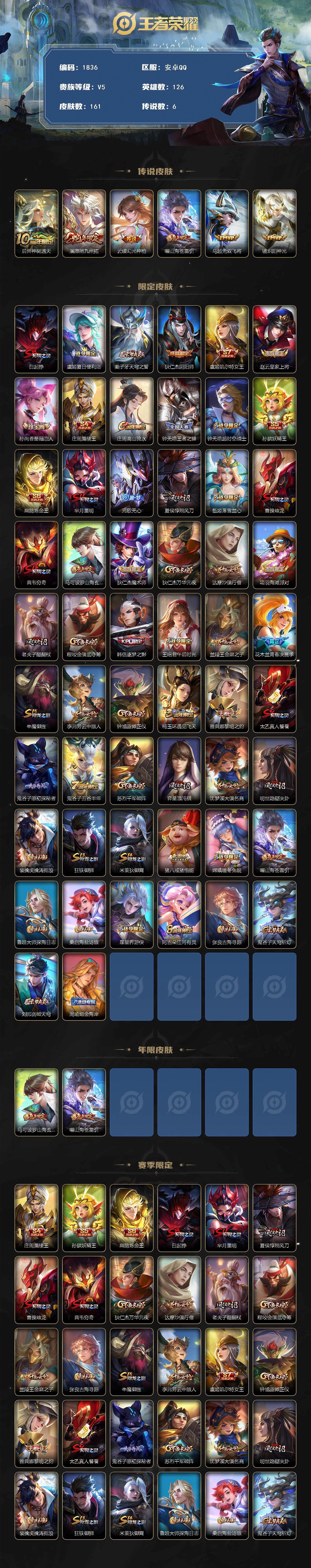 WZCMW3460175王者荣耀账号详情图2