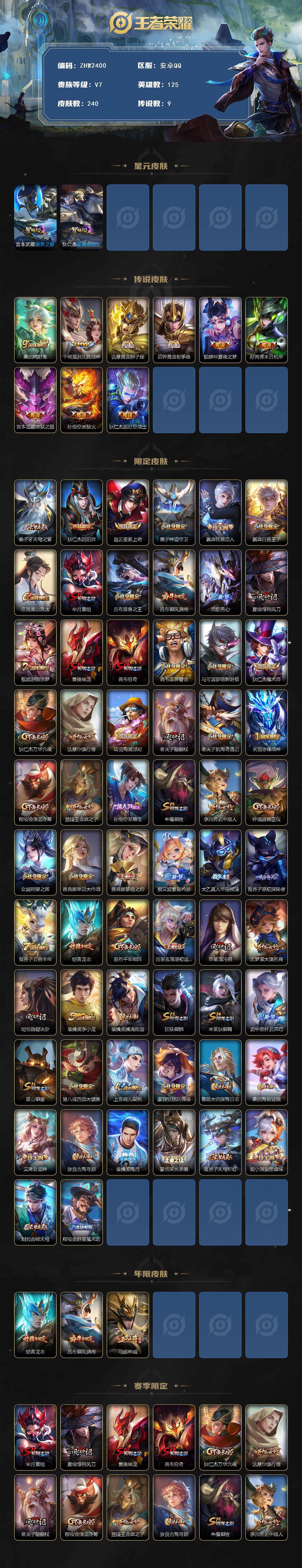 WZLE3460902王者荣耀账号详情图2