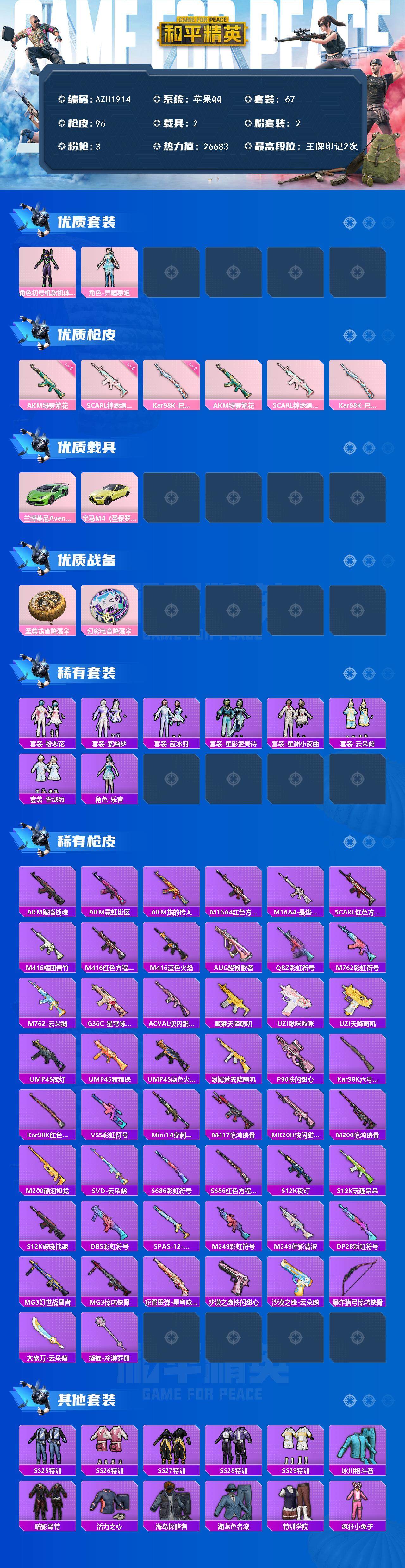 HPCMW3447314和平精英账号详情图3