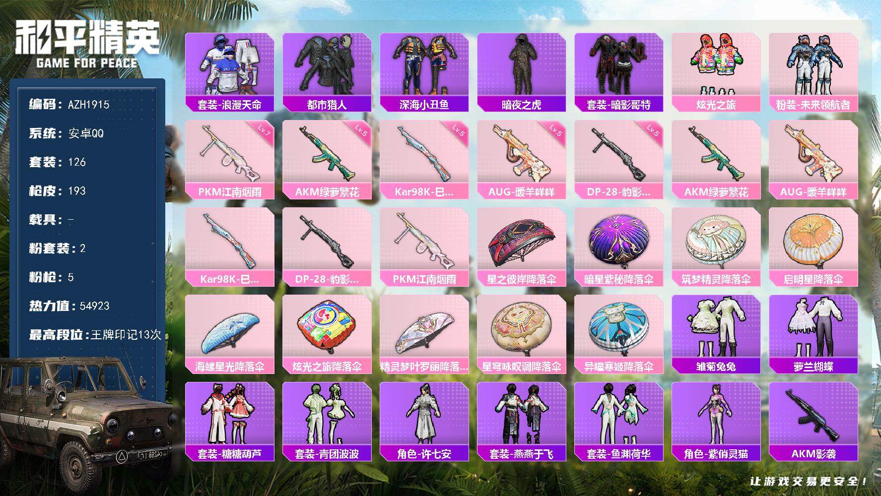 HPCMW3445055和平精英账号详情图2