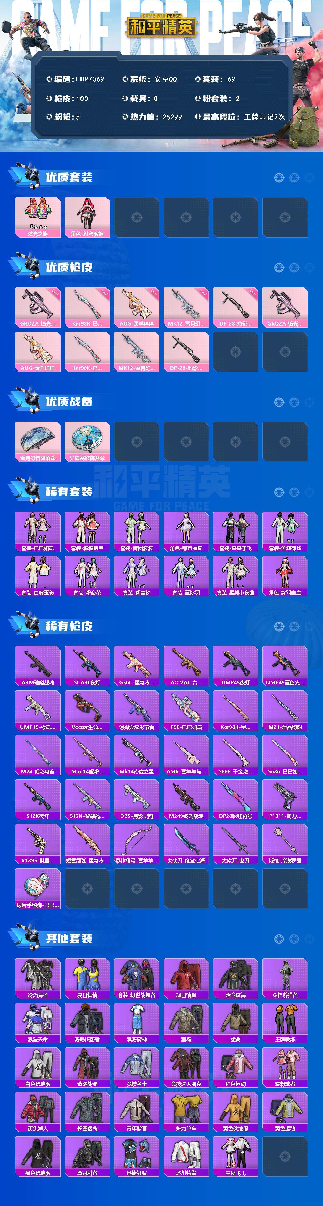 HPLX3445377和平精英账号详情图3