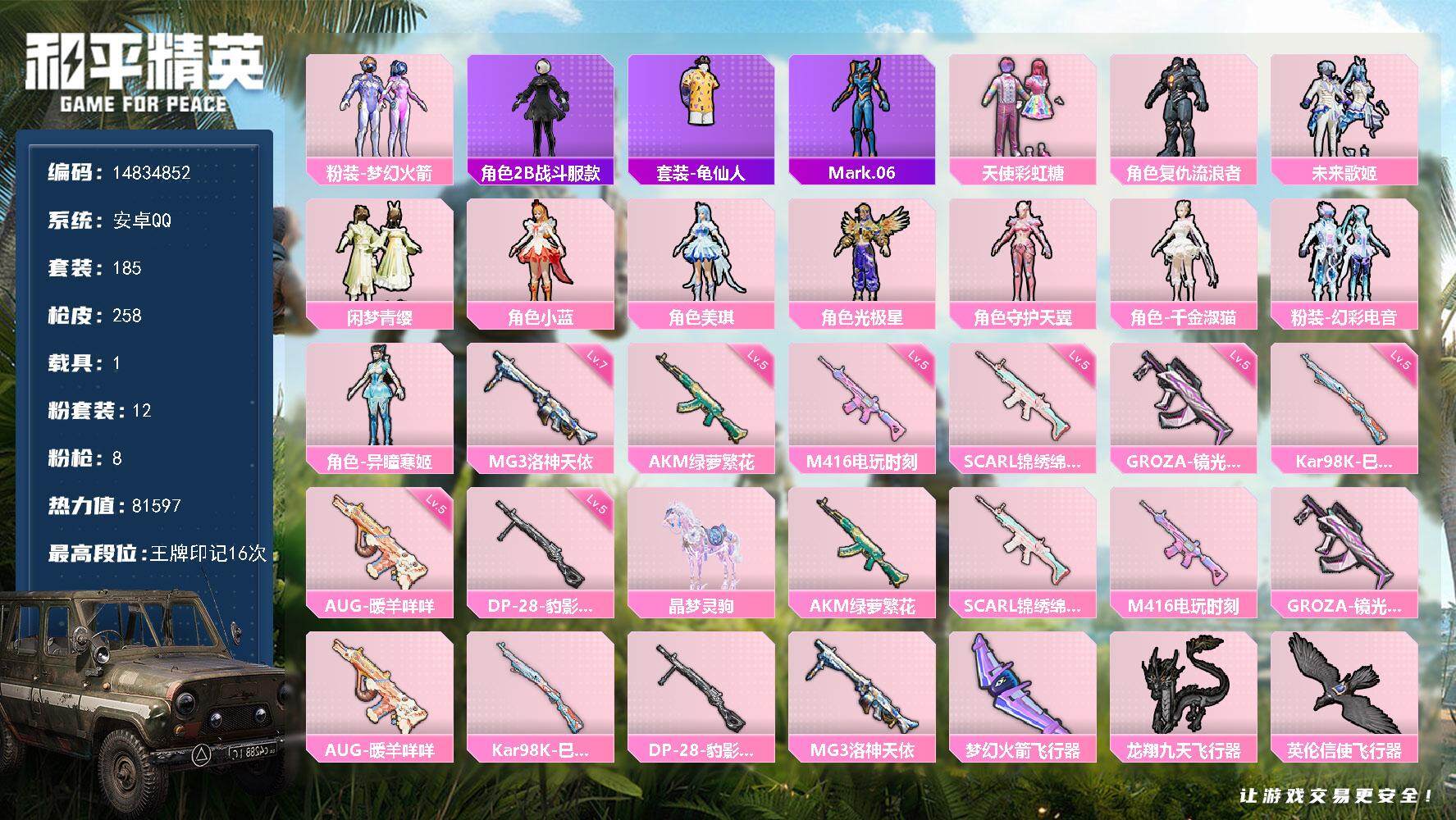 HPQM3446013和平精英账号详情图3