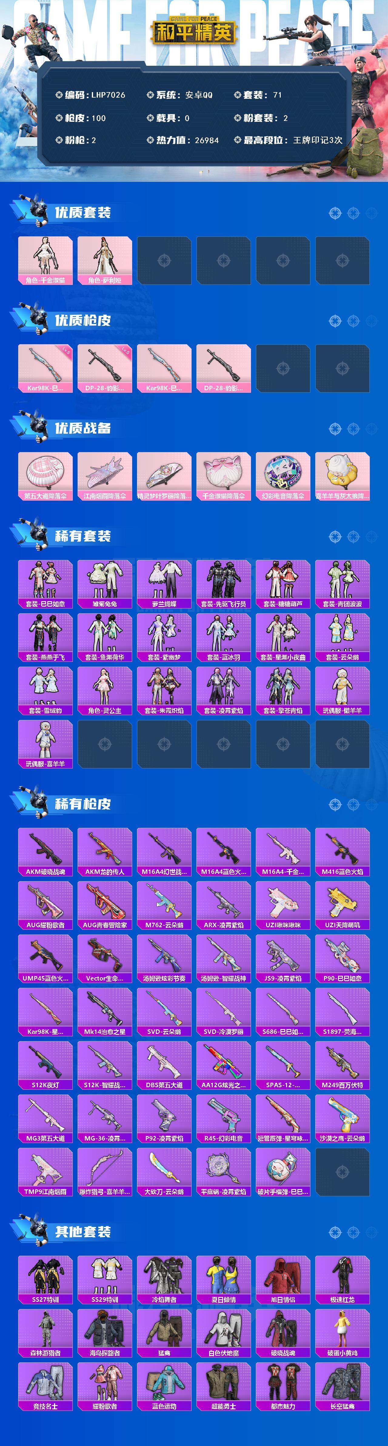 HPLE3447652和平精英账号详情图2