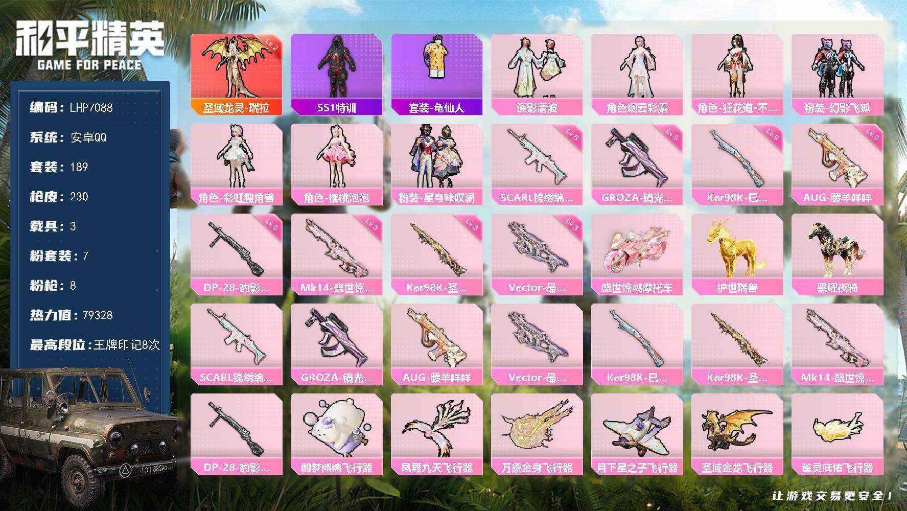 HPLX3453563和平精英账号详情图2 HPLX3453563和平精英账号详情图2