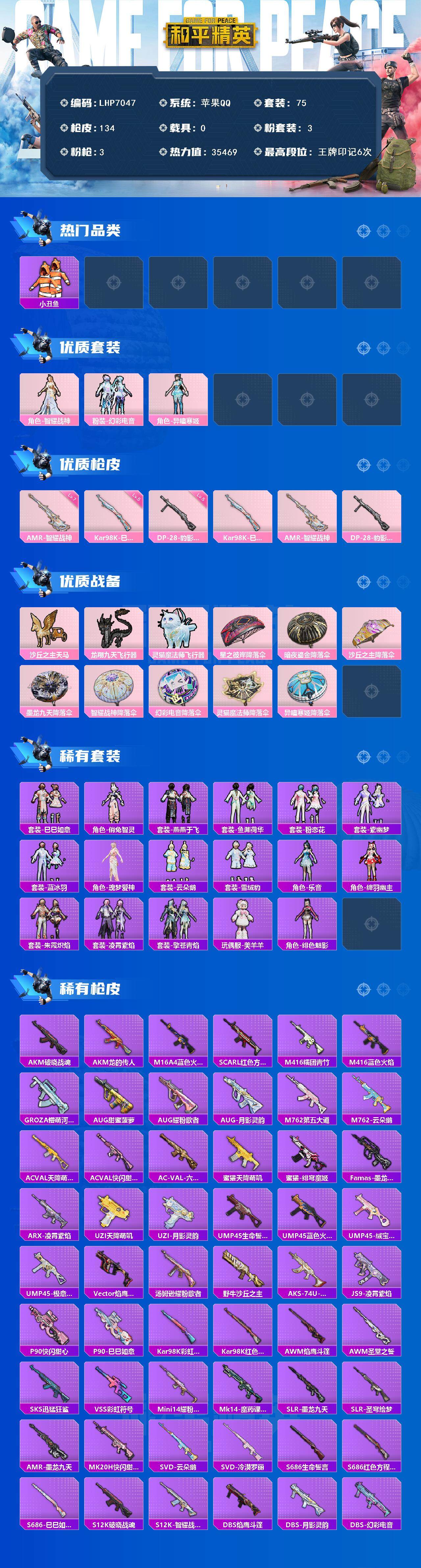 HPLE3447636和平精英账号详情图2