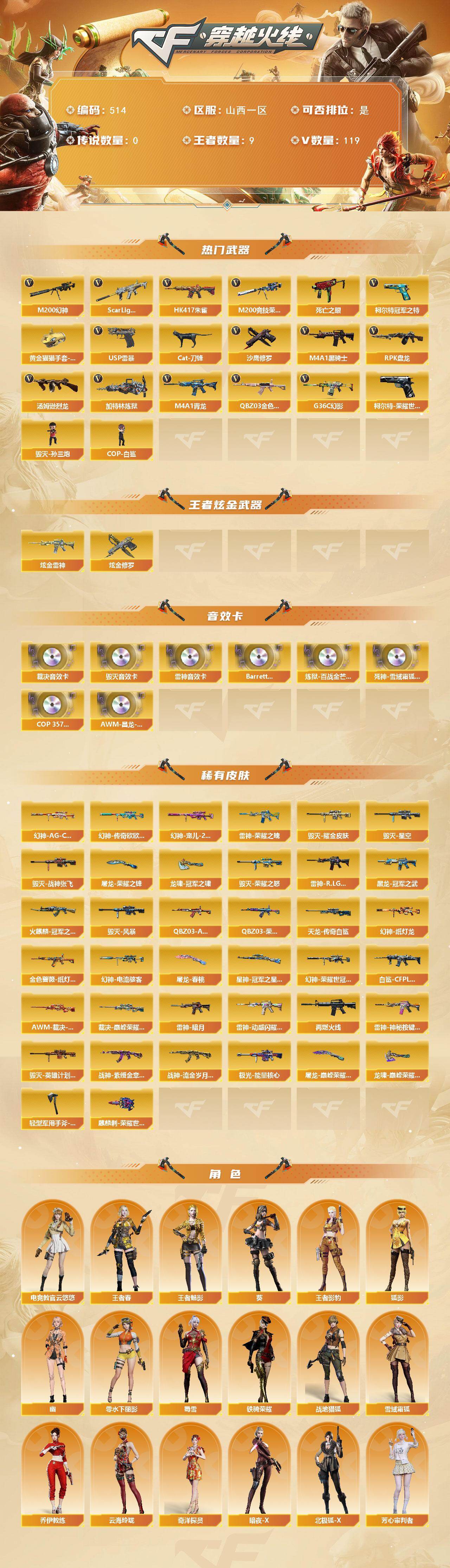 CFCMW422231穿越火线账号详情图3
