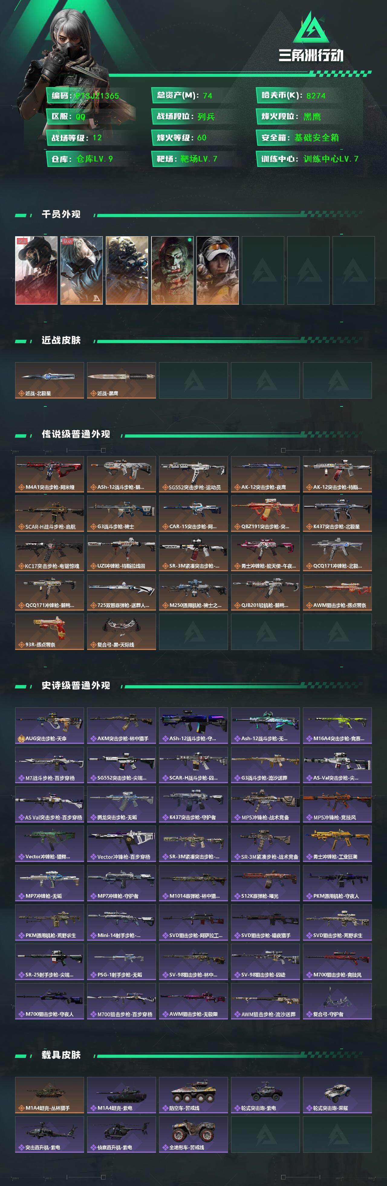 SJZCMW3101383三角洲行动账号详情图2