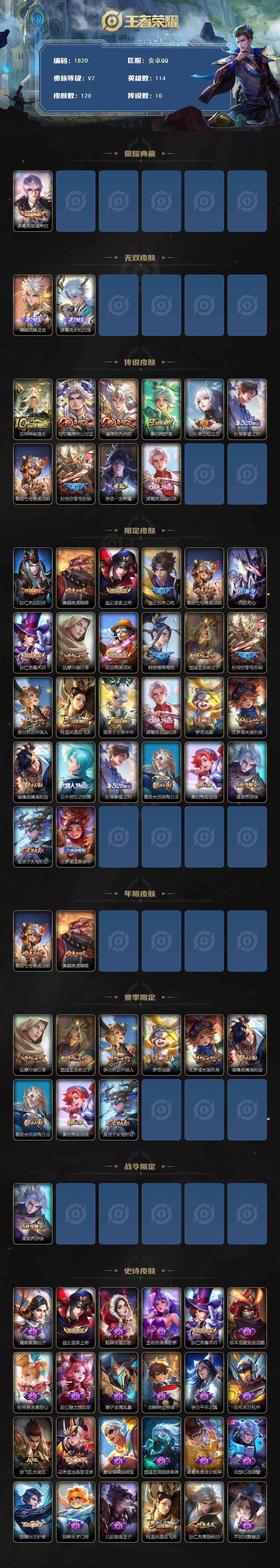 WZCMW3461104王者荣耀账号详情图2