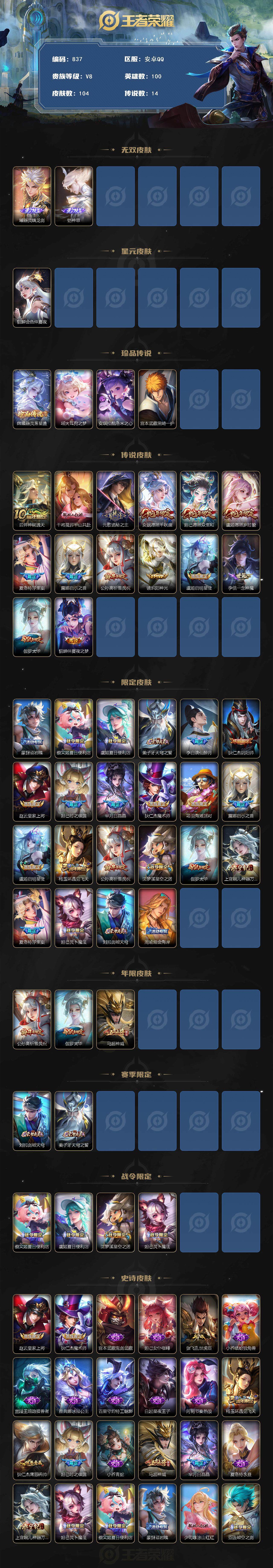 WZLFY3482566王者荣耀账号详情图3