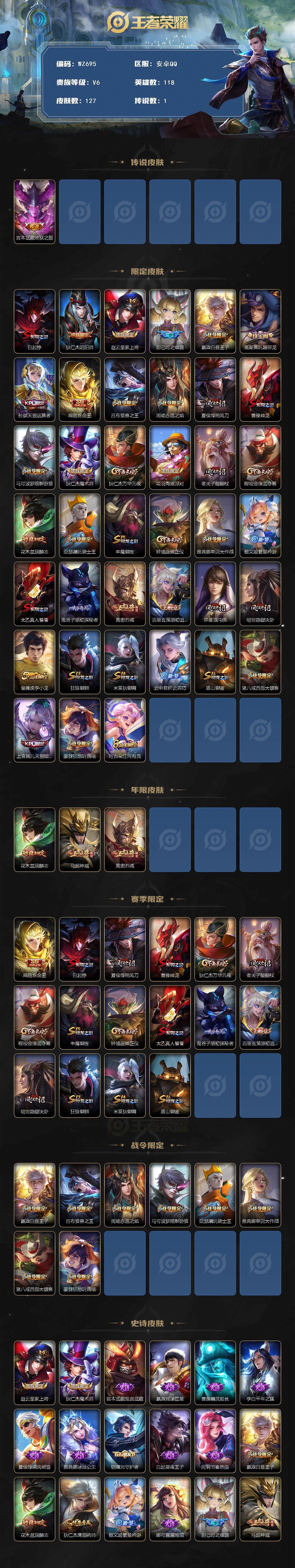 WZCMW3461490王者荣耀账号详情图2