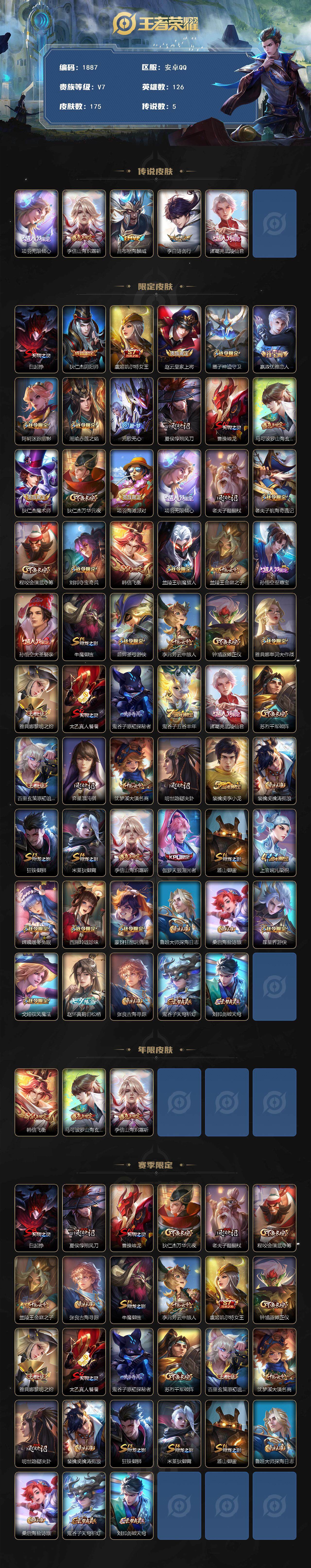 WZCMW3463090王者荣耀账号详情图2